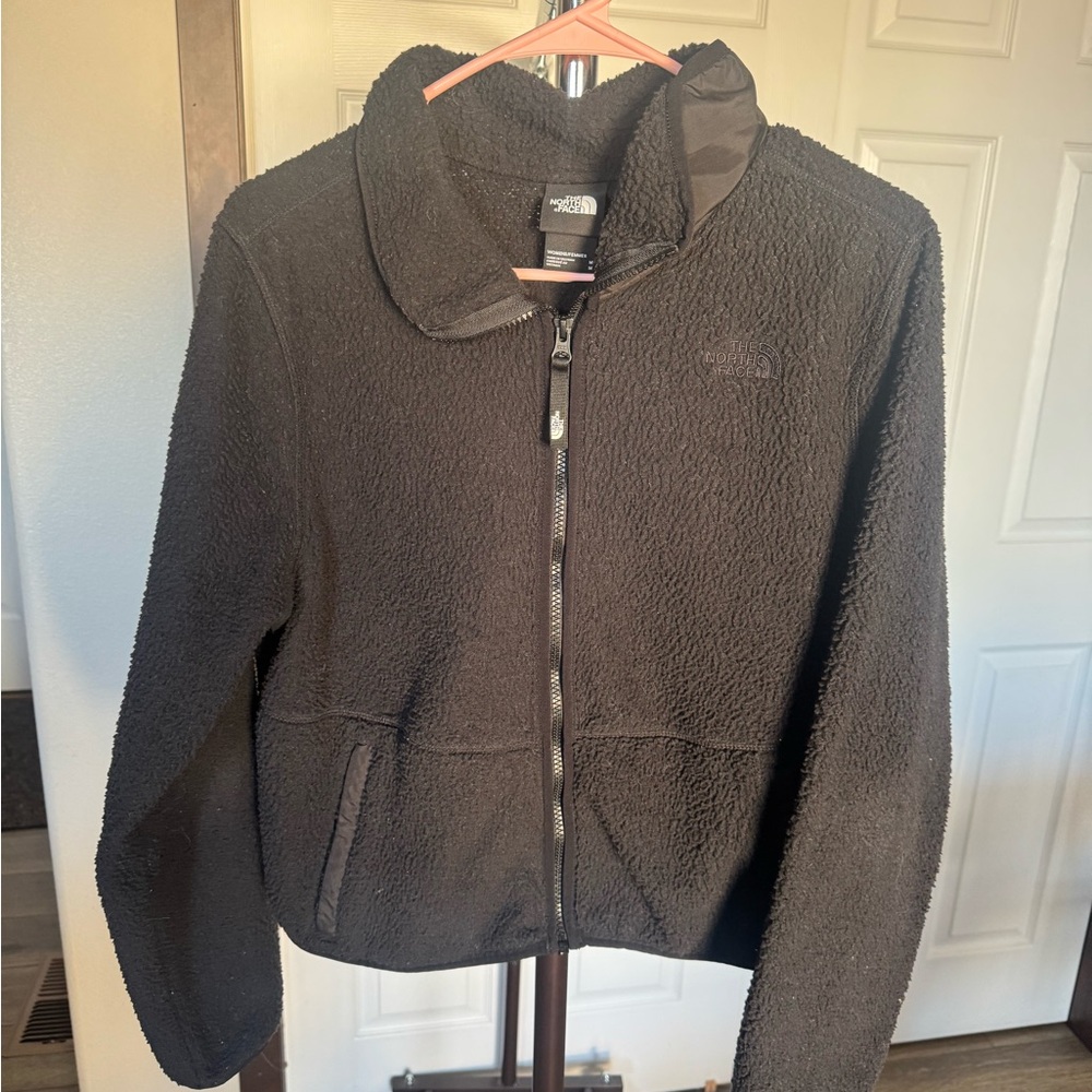 Women’s The North Face Black Textured Fleece Jacket